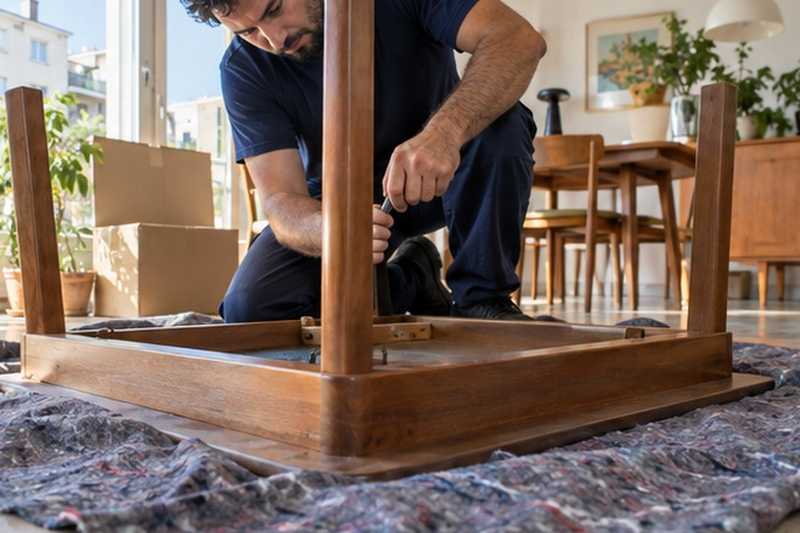 Pieds de table retirés sur couverture, Thiais