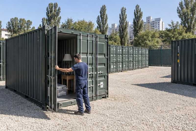 Conteneurs de stockage en plein air : chantier Rue Albert Camus