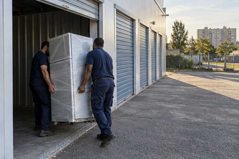Réfrigérateur rangé dans un box de plain-pied : chantier Rue Beauséjour
