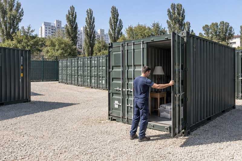 Conteneurs de stockage en plein air : chantier Rue Charles Marinier