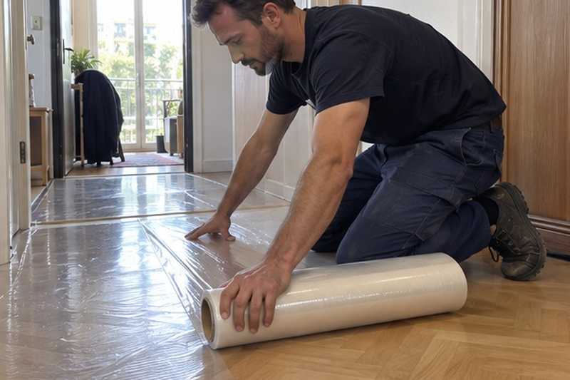 Film de protection sur le parquet