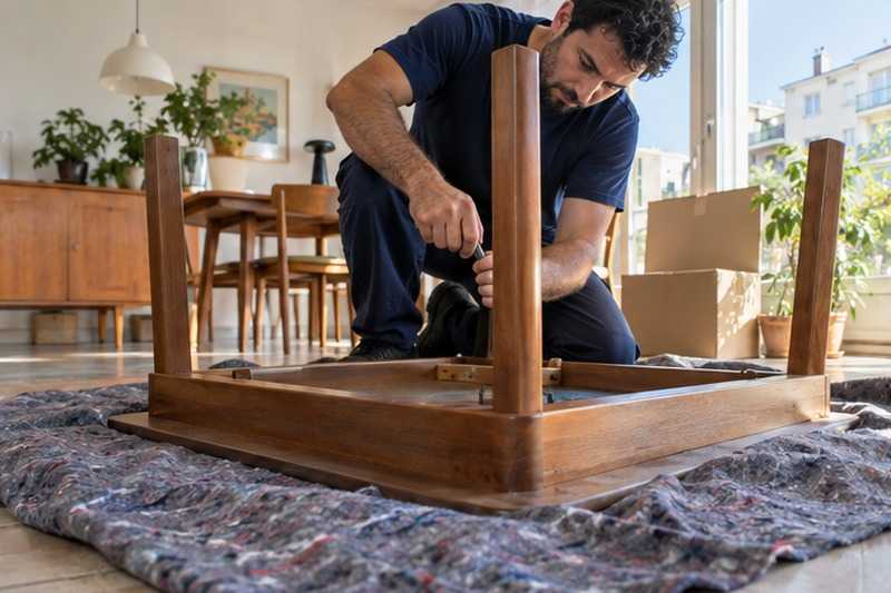 Pieds de table retirés sur couverture : chantier Rue de Rosignano Marittimo