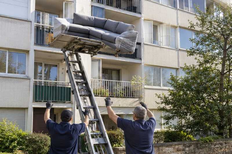 Canapé d’angle incliné sur le plateau : chantier Rue André Laurent