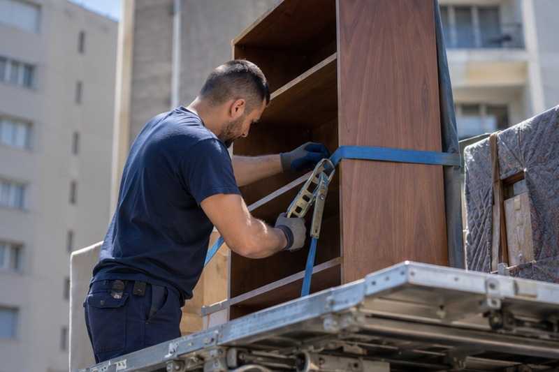 Sangle serrée avant la montée : chantier Rue André Maire