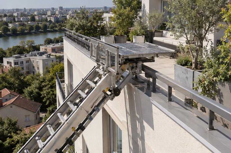 Réception sur un toit-terrasse : chantier Rue Albert Camus