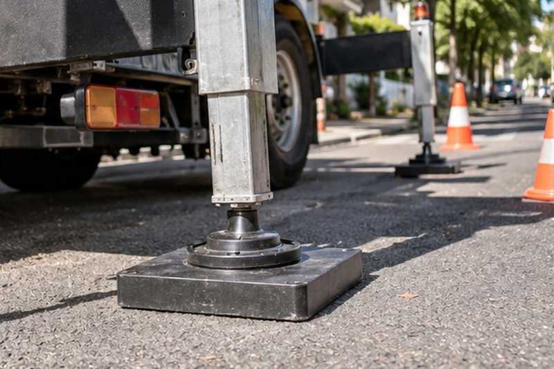 Stabilisateurs posés sur l’enrobé, Saint-Maur-des-Fossés