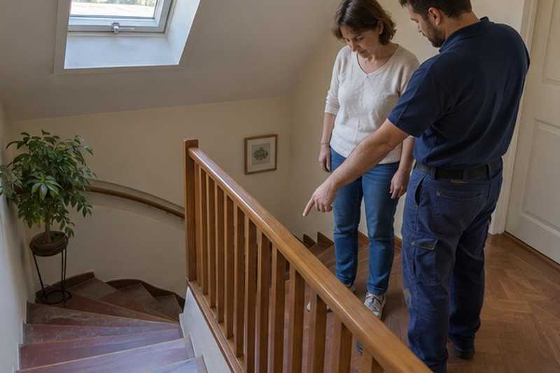 Examen de l’escalier avec le client, Thiais