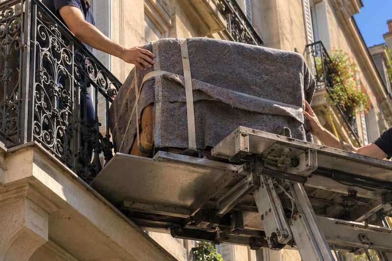 Fauteuil réceptionné au balcon ancien : chantier Rue Charles Besse
