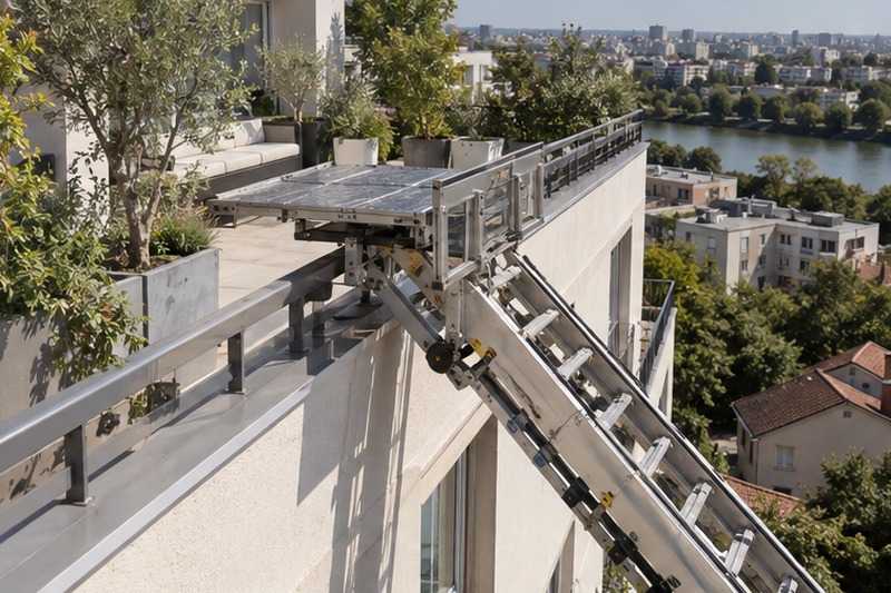 Réception sur un toit-terrasse : chantier Rue d’Einbeck