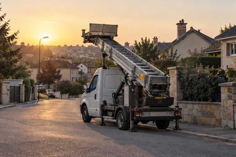 Repli de l’échelle en fin de chantier : chantier Rue Albert Camus