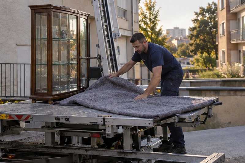 Couverture étalée sur le plateau : chantier Rue Albert Thomas