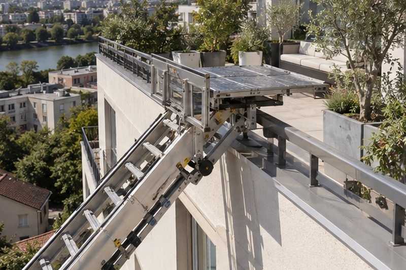 Réception sur un toit-terrasse : chantier Rue Beauséjour