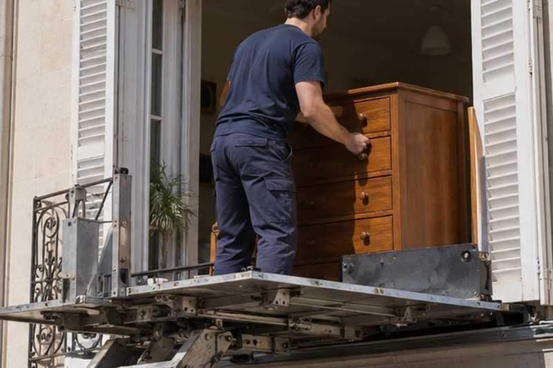 Commode passée par la porte-fenêtre