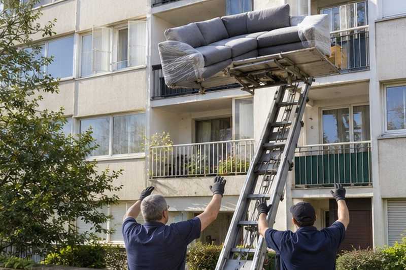 Canapé d’angle incliné sur le plateau : chantier Rue André Visage